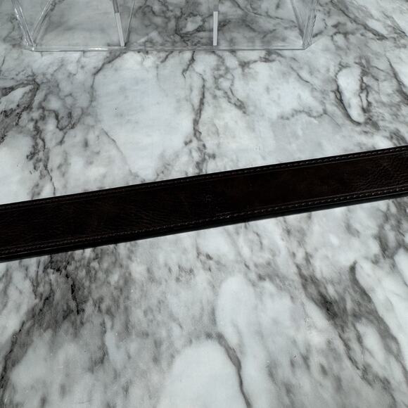 Columbia Black Brown Belt Mens Size 40 Dark Tone Metal Hardware - Picture 8 of 14